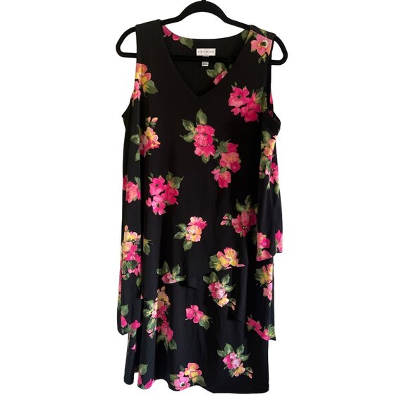 Susan Graver Floral Women's Dress Size Medium Multi-layered Colorful - Picture 2 of 5
